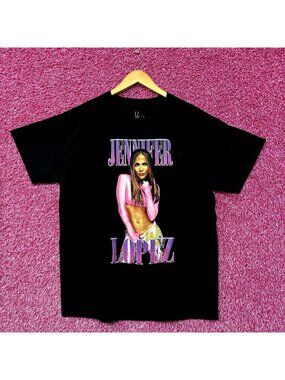 Jennifer Lopez JLO Signature Neon Poster Dance Pop Tee L